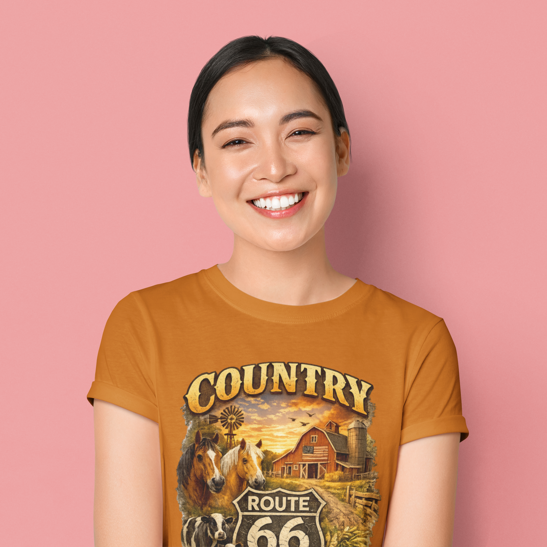 Country Route 66 Mother Road Farm Life Graphic Tee